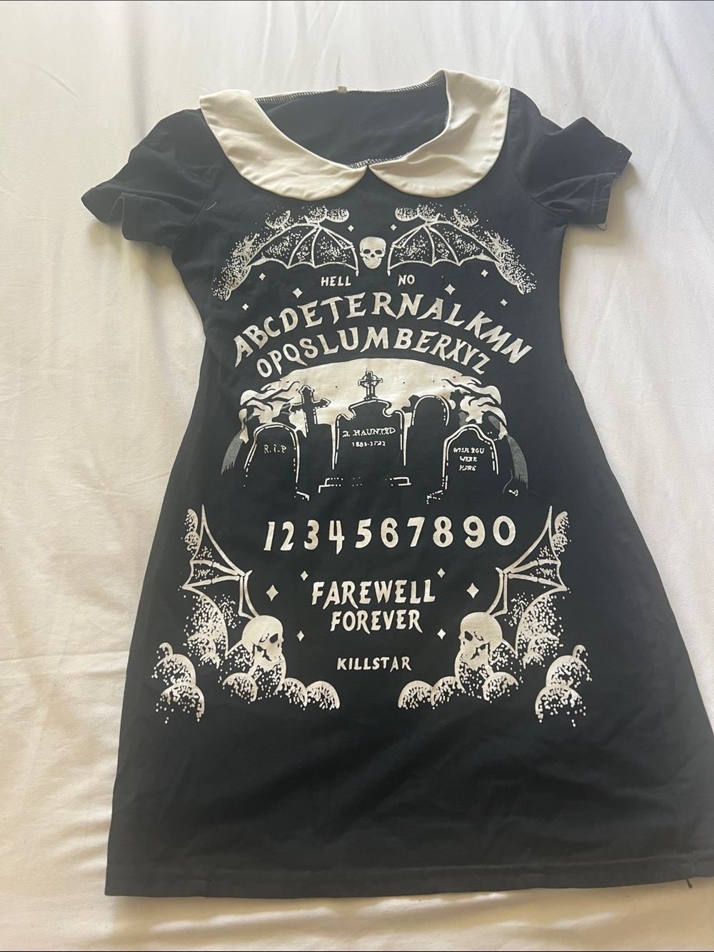 Killstar Black Ouija Graphic Peter Pan Collar Kids Dress